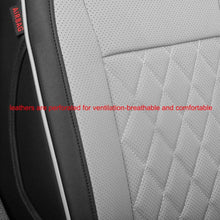 Load image into Gallery viewer, Custom Fit Full Set Car Seat Covers for Select Nissan Pathfinder Platinum 2013-2021 (Front Row W/Display Screen) - Three Rows, Second Row 40/60 Split,Leatherette (Black/Gray)