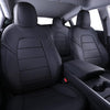 Custom Fit Model 3 Car Seat Covers for Select Tesla Model 3 2017 2018 2019 2020 2021 2022 2023 - Leatherette (Black)