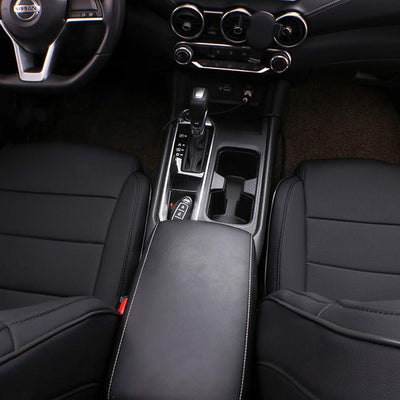 Custom Fit Sentra Car Seat Covers for Select Nissan Sentra SV,SR,S 2013 2014 2015 2016 2017 2018 2019 - Full Set, Leatherette (Black)