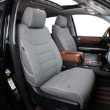 Custom Fit Full Set Car Seat Covers for Select Toyota Sequoia Platinum 2013-2021-Three Rows, Second Row Captain Chair, Leatherette (Gray)