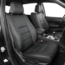 Load image into Gallery viewer, Wrangler 2013-2017 Car Seat Covers Full Set,Seat Covers Custom Fit for Jeep Wrangler,Car Seat Protector Waterproof,Leather Car Seat Cushion,Black Seat Cover - Leatherette (Black)