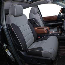 Load image into Gallery viewer, Custom Fit Silverado Car Seat Covers for Select 2014-2018 Silverado/Sierra 1500 &amp;2015-2019 Silverado HD Wt,Ls,Lt,Ltz,High Country (Crew Cab) - Full Set,Leather (Black)