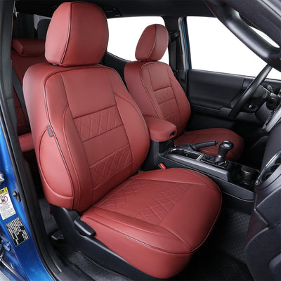 Custom Fit Silverado Car Seat Covers for Select 2014-2018 Silverado/Sierra 1500 &2015-2019 Silverado HD Wt,Ls,Lt,Ltz,High Country (Crew Cab) - Full Set,Leather (Black)