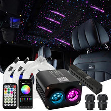 Load image into Gallery viewer, 20W Twinkle Car Roof Star Light with RGB Meteor Music APP Control Fiber Optic Star Ceiling Light Kit for Starry Sky Ceiling