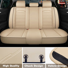 Load image into Gallery viewer, For Honda Leather 5 Seat Car Seat Cover Front Rear Full Set Cushion Pad \Nbeige