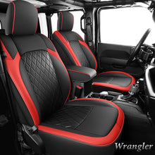 Load image into Gallery viewer, Jeep Wrangler JK JL Seat Covers, Leather Front Seat Covers for Truck Automotive Seat Covers Custom Fit for 2007-2023 Jeep Wrangler 2-Door/4-Door（Blue）