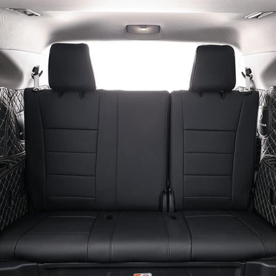 Highlander Seat Covers,Custom for Toyota Highlander 2014 2015 2016 2017 2018 2019,2Nd Row 40/60 Split,Car Seat Protectors for Trucks,Waterproof Leather Car Seat Cover Full Set(Black)
