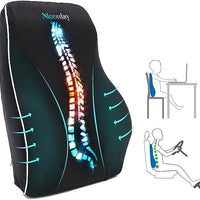 Lumbar Support Pillow for Office Chair Car, Wheelchair Desk, Gaming Chair Lower Back Pain Relief Memory Foam Cushion with 3D Mesh Cover