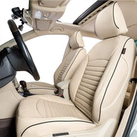Custom Fit Full Set Car Seat Covers for Select Ford Explorer Base,Xlt 2016 2017 2018 2019,2Nd Row 40/60 Split,W/No Armrest,7 Seats- Three-Row,Leatherette (Black)