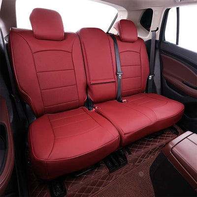 Custom Fit Envision Car Seat Covers for Select Buick Envision 2021 2022 2023 2024- Full Set - Leather (Burgundy)