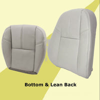 2007-2014 Chevy Silverado GMC Sierra Leather Seat Cover Bottom-Top Gray 833