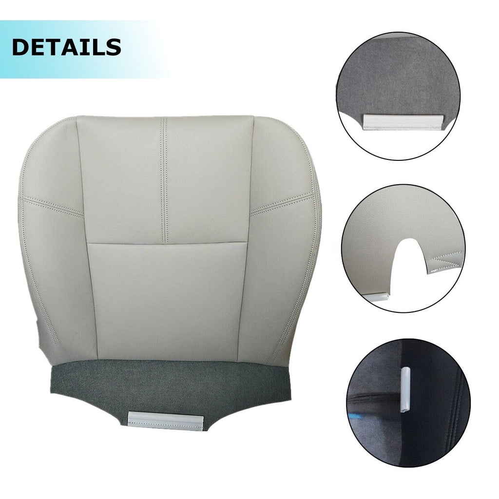 2007-2014 Chevy Silverado GMC Sierra Leather Seat Cover Bottom-Top Gray 833