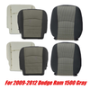 Driver Passenger Bottom-Top Seat Cover Gray for 2009-2012 Dodge Ram 1500 2500