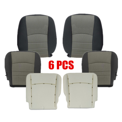 Driver Passenger Bottom-Top Seat Cover Gray for 2009-2012 Dodge Ram 1500 2500