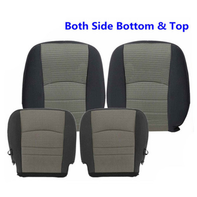 Driver Passenger Bottom-Top Seat Cover Gray for 2009-2012 Dodge Ram 1500 2500