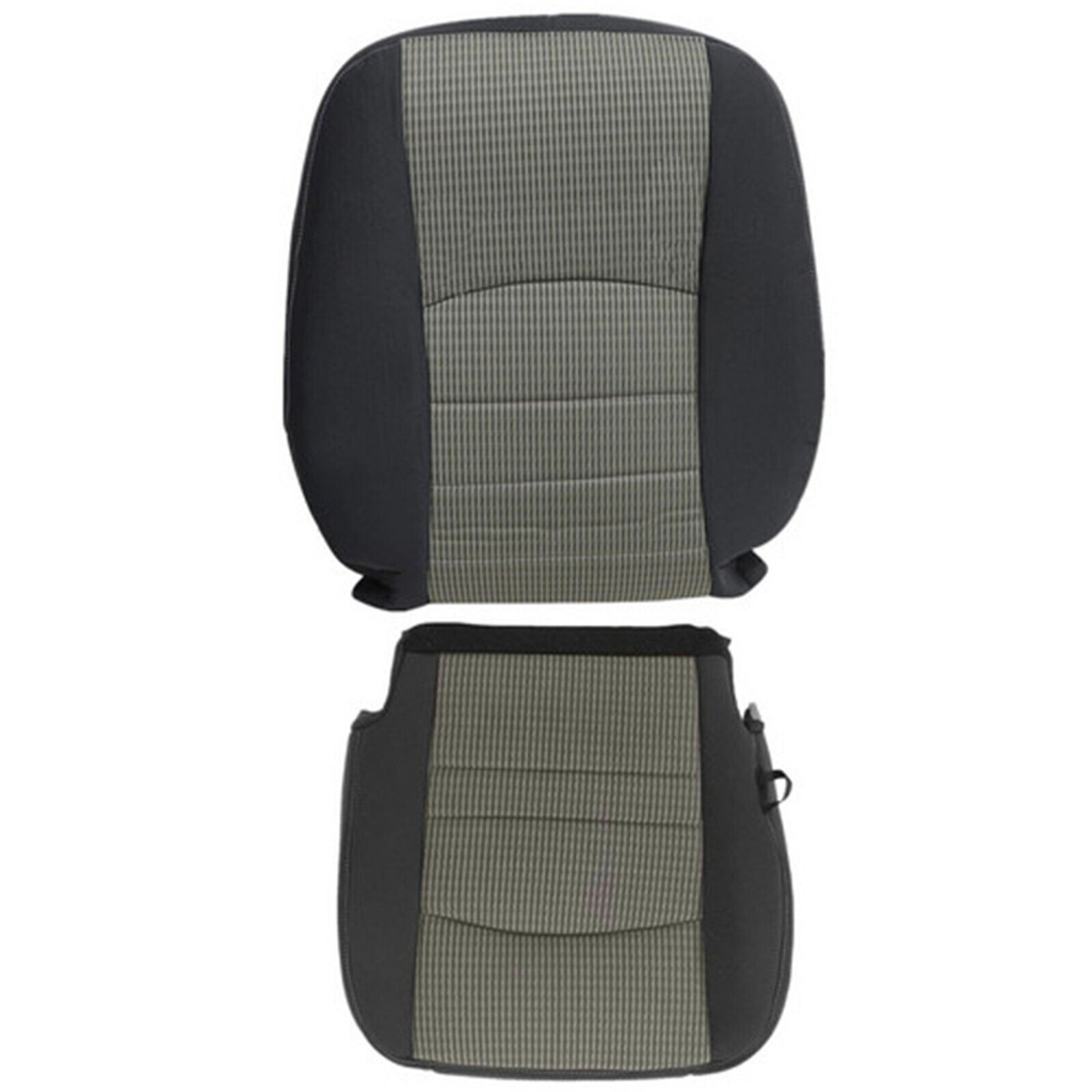 Driver Passenger Bottom-Top Seat Cover Gray for 2009-2012 Dodge Ram 1500 2500