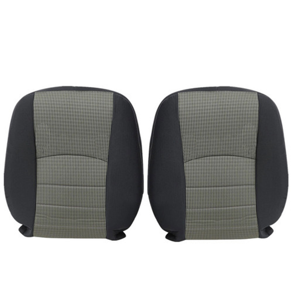 Driver Passenger Bottom-Top Seat Cover Gray for 2009-2012 Dodge Ram 1500 2500
