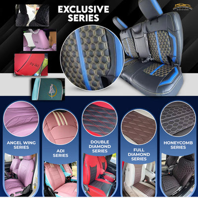 Front and rear Custom seat covers with 2 colors and  2 logos