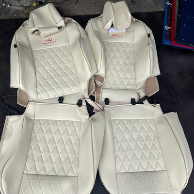Custom seat cover with logos