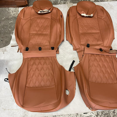 Custom seat cover with logos