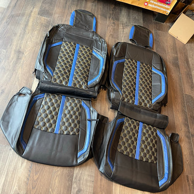 Custom seat cover with logos