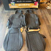 Custom seat cover with logos