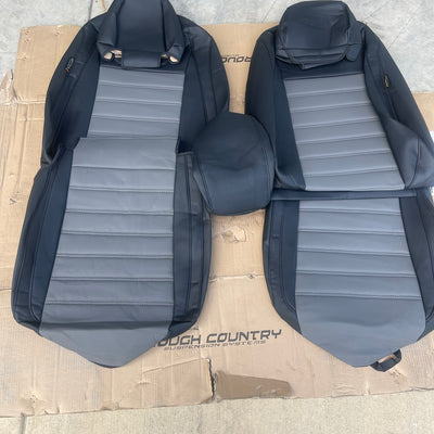 Custom seat cover with logos