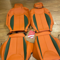 Custom seat cover with logos