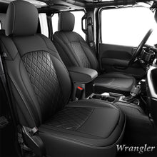 Load image into Gallery viewer, Jeep Wrangler JK JL Seat Covers, Leather Front Seat Covers for Truck Automotive Seat Covers Custom Fit for 2007-2023 Jeep Wrangler 2-Door/4-Door（Blue）