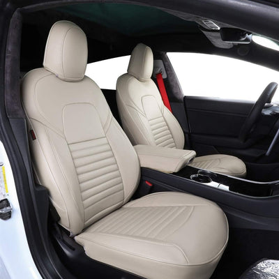 Custom Fit Model X Car Seat Covers for Select Tesla Model X 2020 2021 2022 2023 2024,7 Seats Full Set - Leather (Black)