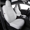 Custom Fit Cybertruck Car Seat Covers for Select Trucks Tesla 2024 2025 Cybertruck Seat Protectors - Full Set, Leather(Black/White)