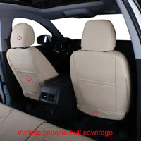 Custom Fit Equinox Car Seat Covers for Select Chevy Equinox Premier, LS,LT,L,RS 2018 2019 2020 2021 2022 2023 2024 (Not for Equinox EV) - Full Set,Leather (Beige)