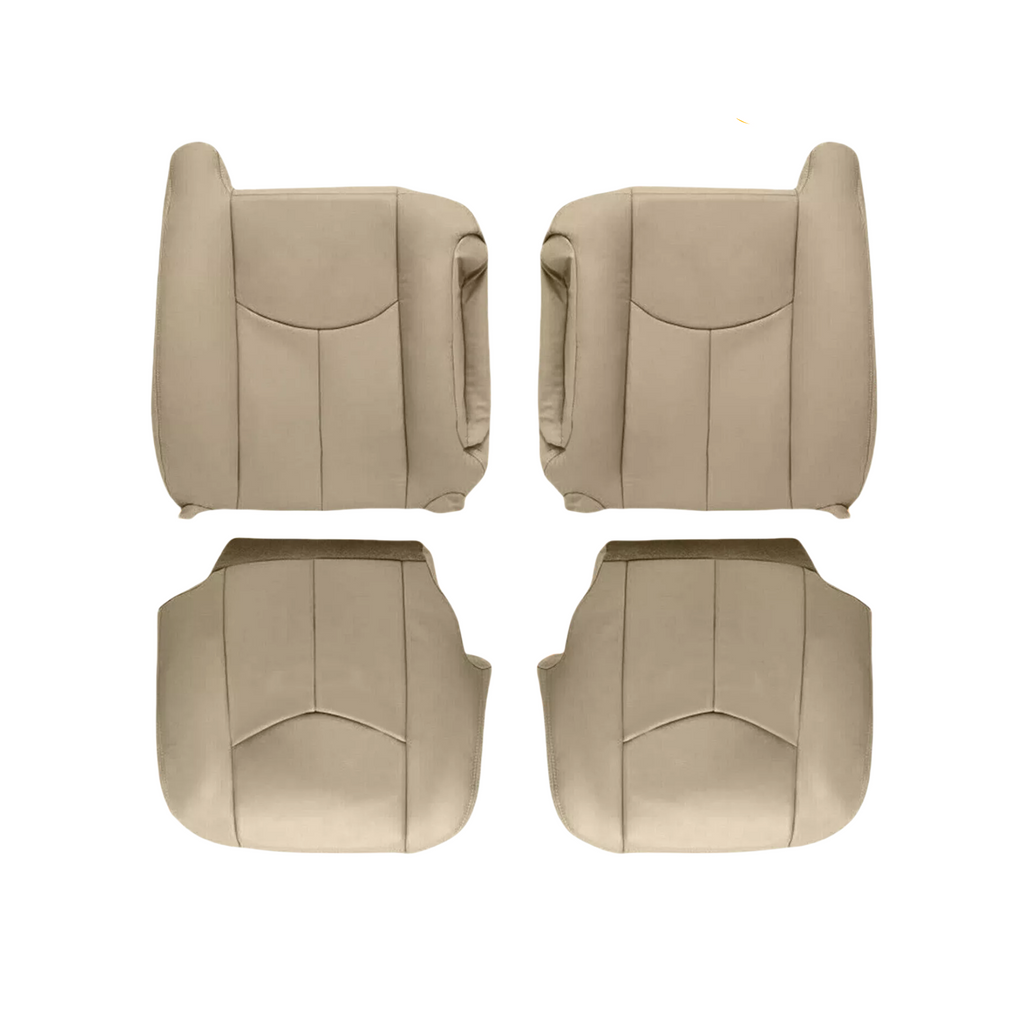 Front Synthetic Leather Seat Cover Tan for Chevy Silverado GMC Sierra 2003-2006