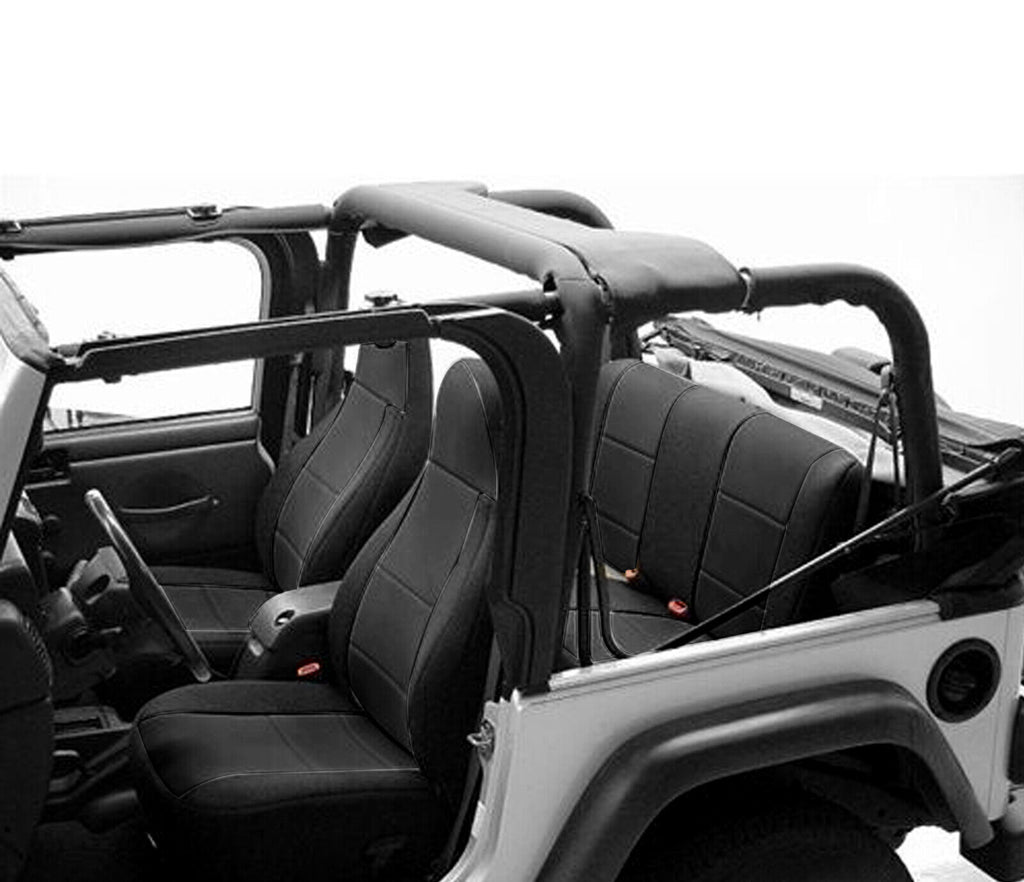 Front & Rear Full Set Seat Covers for Jeep Wrangler YJ TJ CJ7 CJ8 1976-2002