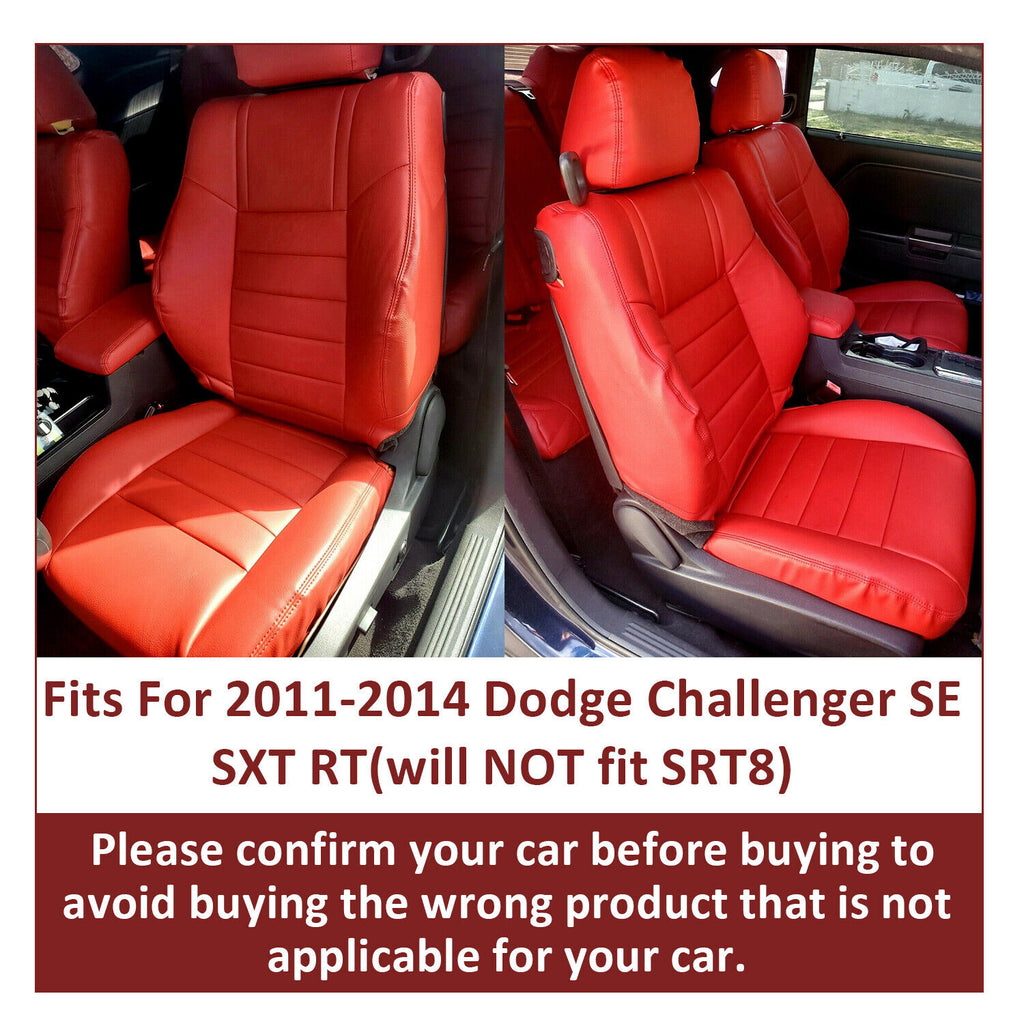 For Dodge Challenger SE SXT RT 2011-2014 Red Seat Covers Front & Rear Full Set