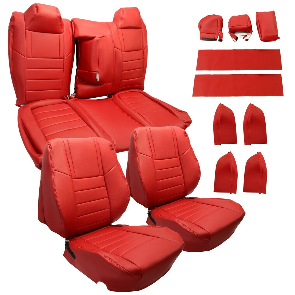 For Dodge Challenger SE SXT RT 2011-2014 Red Seat Covers Front & Rear Full Set