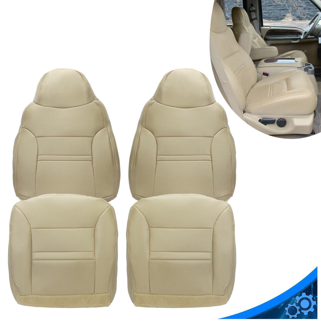 For 2000 2001 Ford Excursion Limited Front Bottom & Top Leather Seat Cover Tan