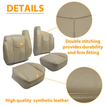 Load image into Gallery viewer, Front Synthetic Leather Seat Cover Tan for Chevy Silverado GMC Sierra 2003-2006