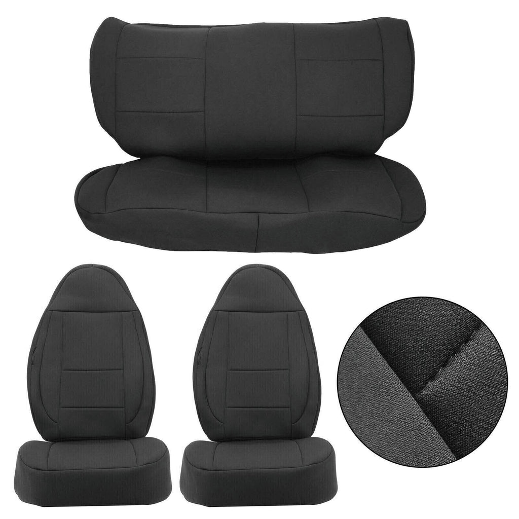 Front & Rear Full Set Seat Covers for Jeep Wrangler YJ TJ CJ7 CJ8 1976-2002