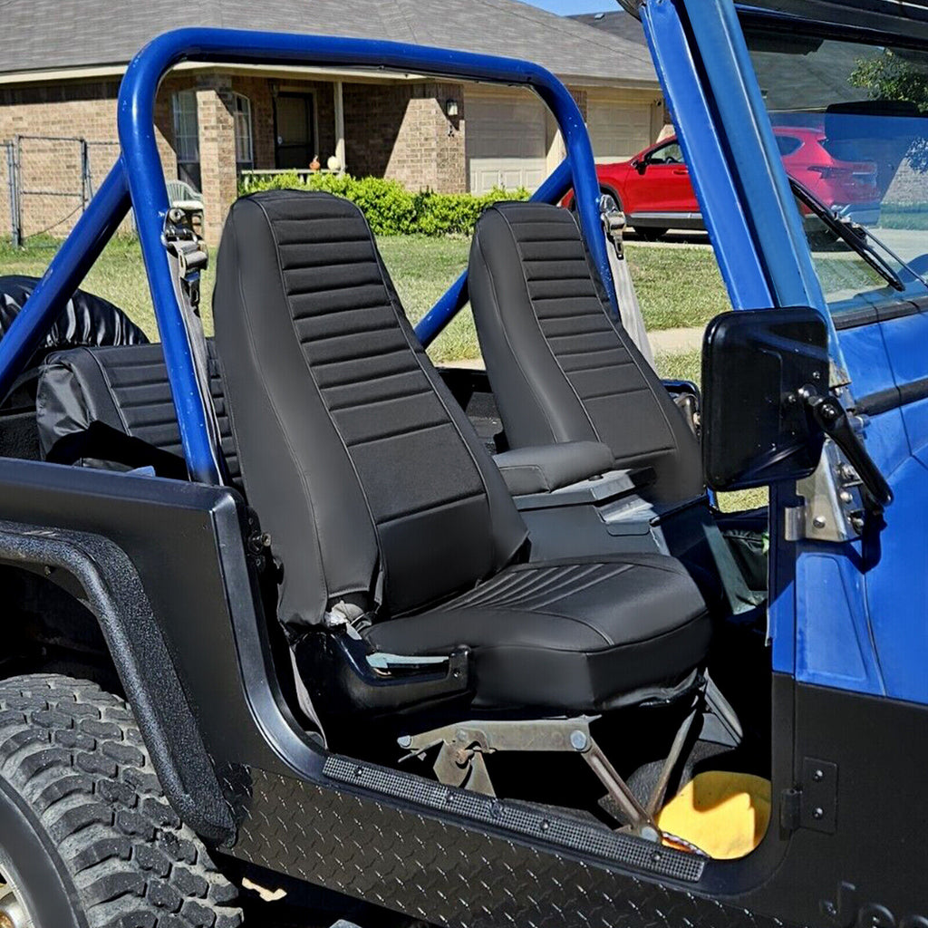 Front & Rear Full Set Seat Covers for Jeep Wrangler YJ TJ CJ7 CJ8 1976-2002