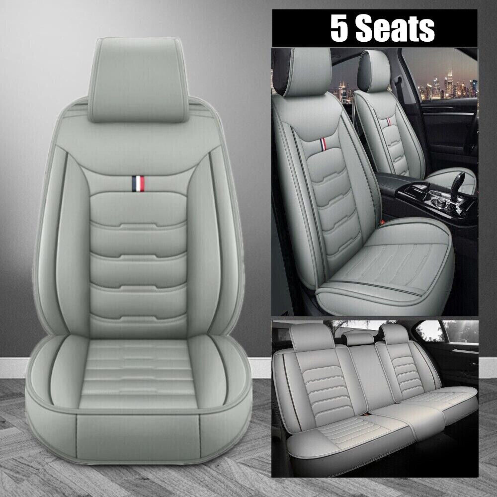 For Ford Leather 5 Seats Car Seat Cover Front Rear Full Set Cushion Pad