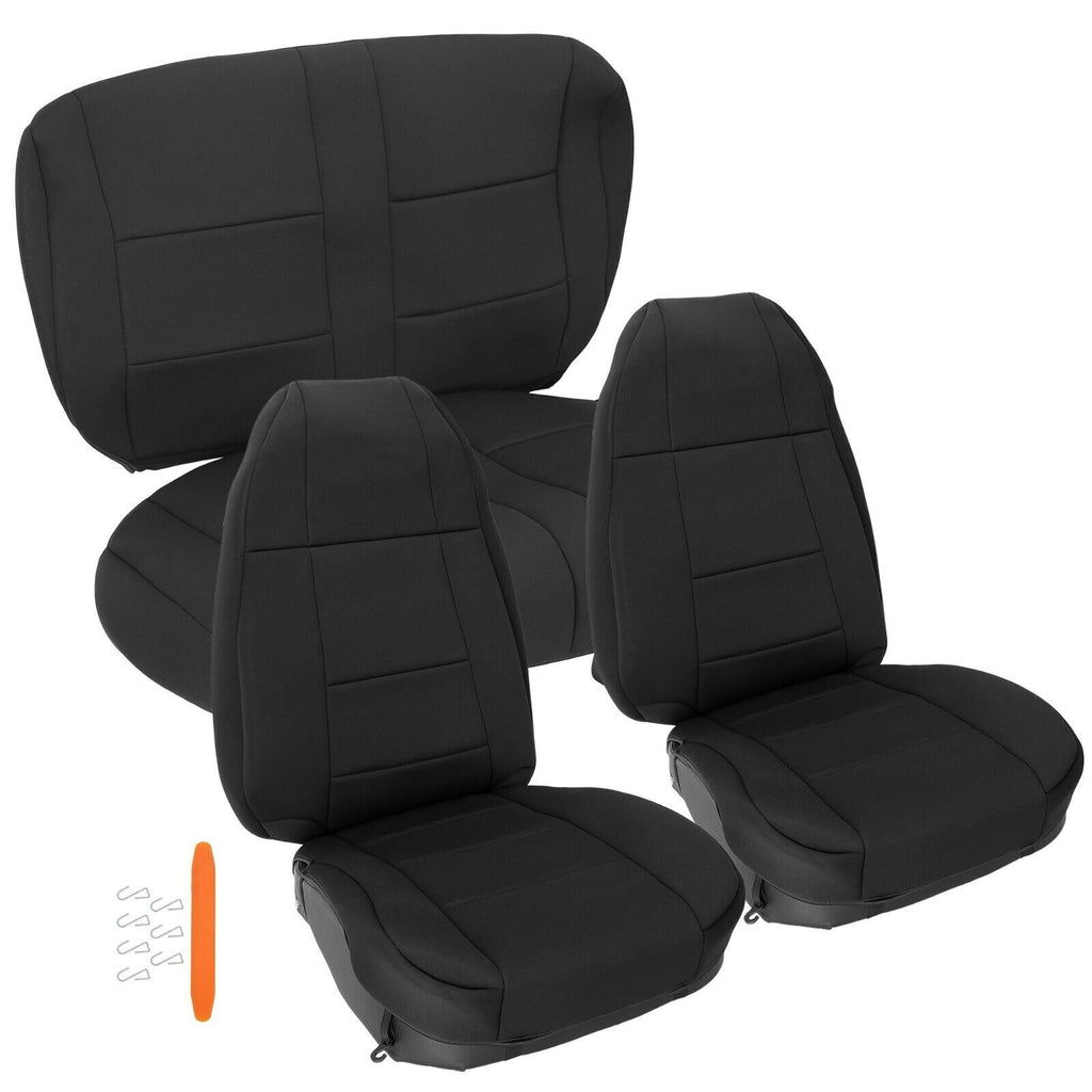 Front & Rear Full Set Seat Covers for Jeep Wrangler YJ TJ CJ7 CJ8 1976-2002