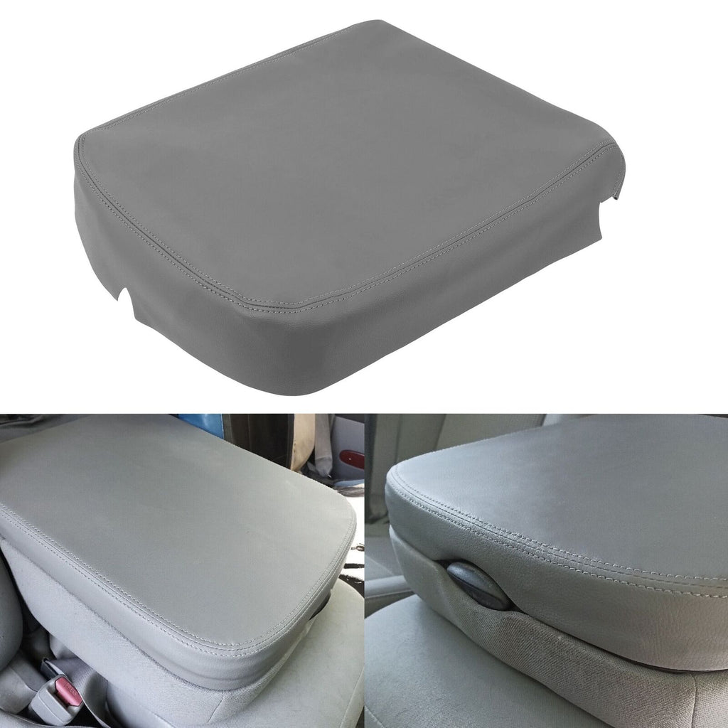 Fit for Dodge Ram 06-08 Middle Console Lid Leather Armrest Cover Trim Slate Gray