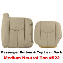 Load image into Gallery viewer, For 2003 2004 2005 2006 Chevy Silverado 1500 Passenger Bottom Seat Cover Tan