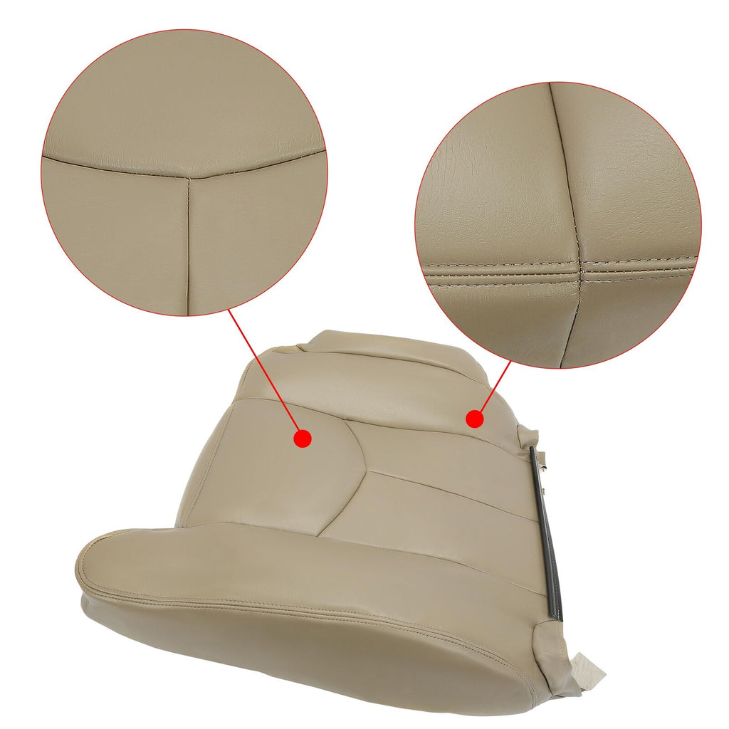 Front Synthetic Leather Seat Cover Tan for Chevy Silverado GMC Sierra 2003-2006