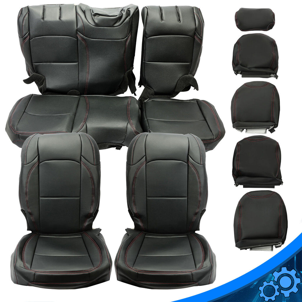 For Jeep Wrangler JL Unlmited 4DR 18-23 Full Set Seat Cover Synthetic Leather