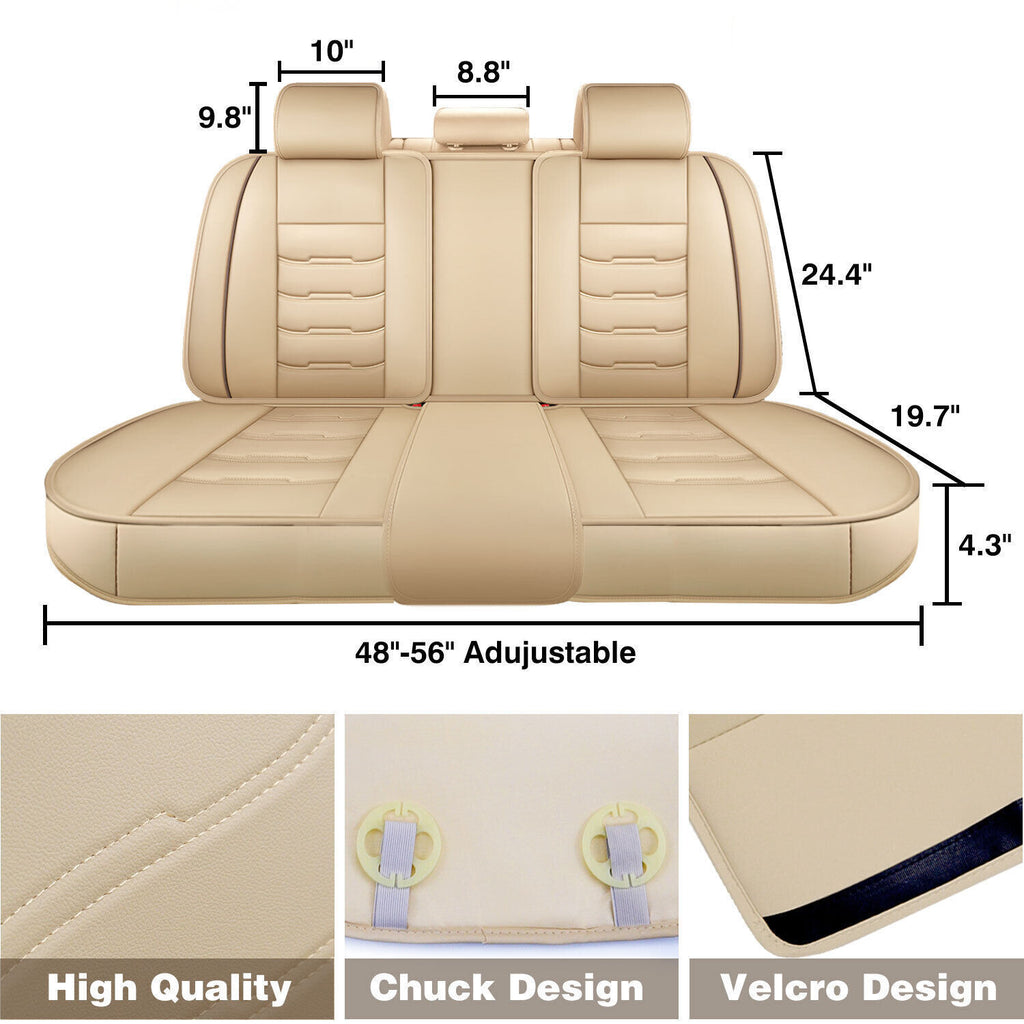 For Ford Leather 5 Seats Car Seat Cover Front Rear Full Set Cushion Pad