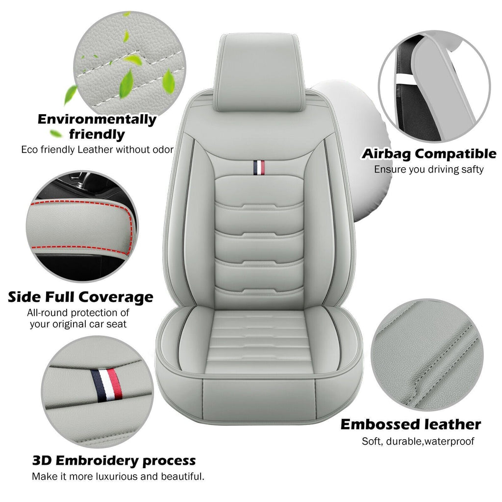 For Ford Leather 5 Seats Car Seat Cover Front Rear Full Set Cushion Pad