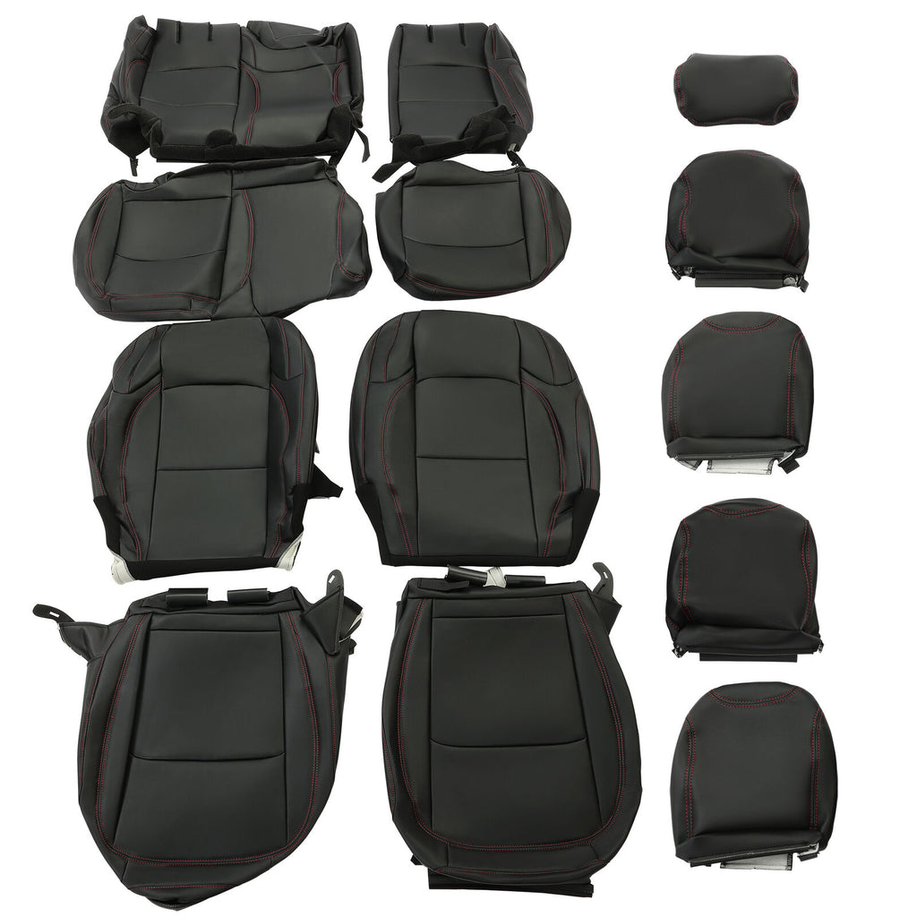 For Jeep Wrangler JL Unlmited 4DR 18-23 Full Set Seat Cover Synthetic Leather