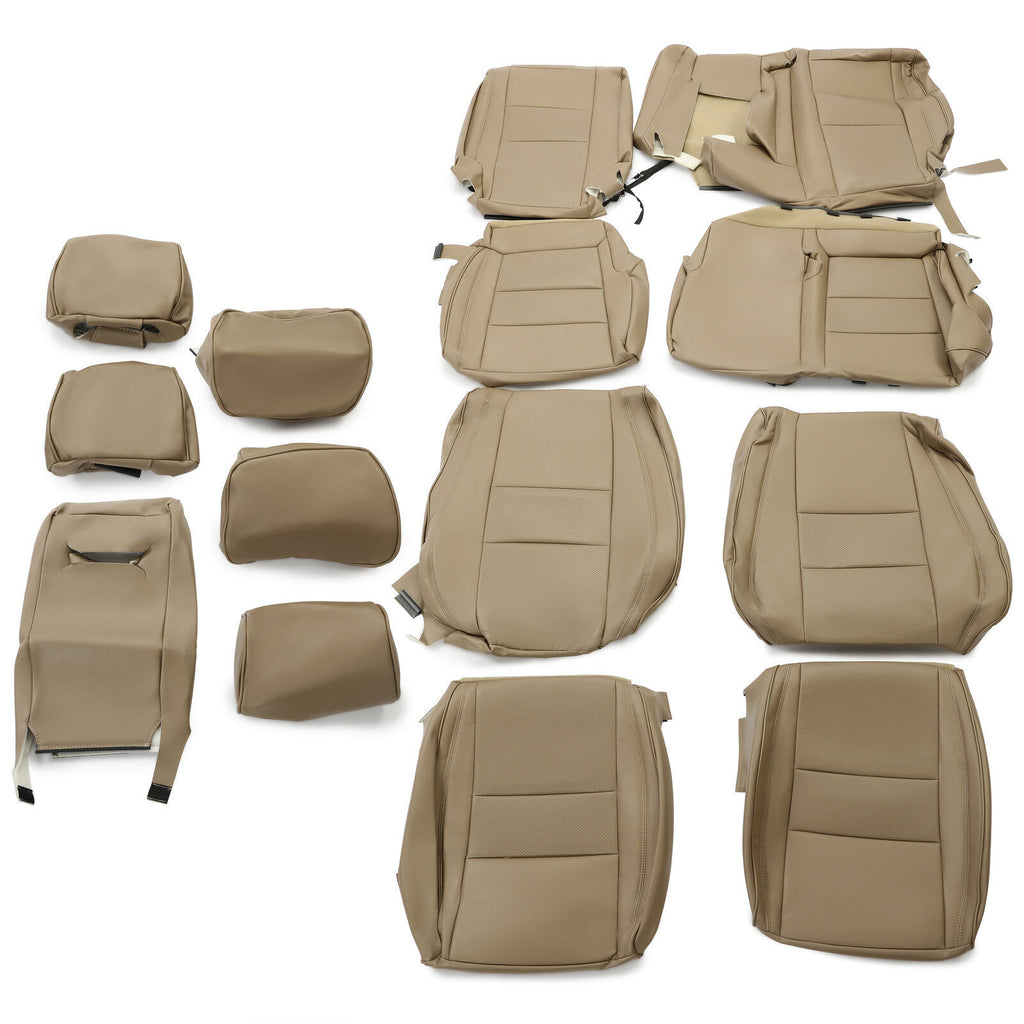 Beige Full 5-Seat Cover Cushion Set Front & Rear for Jeep Grand Cherokee 2011-19